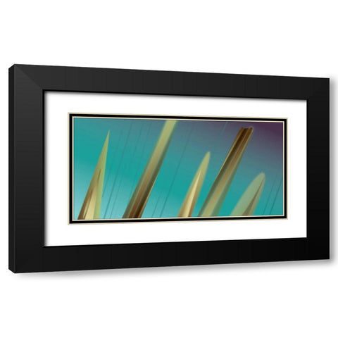 Shards Black Modern Wood Framed Art Print with Double Matting by PI Studio