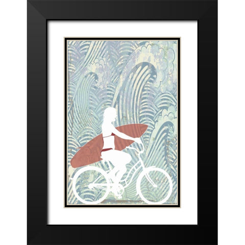 Surf Black Modern Wood Framed Art Print with Double Matting by PI Studio