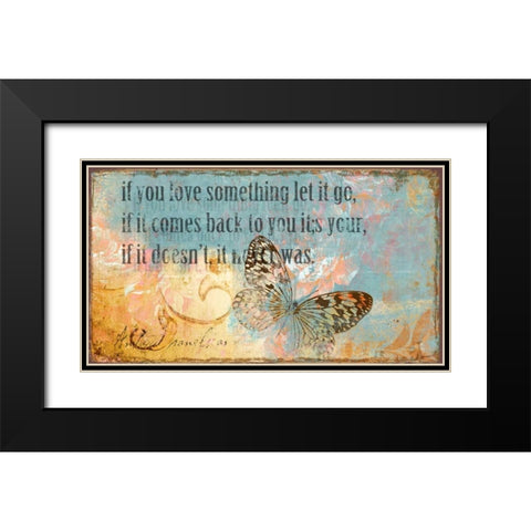 Let it Go Black Modern Wood Framed Art Print with Double Matting by PI Studio