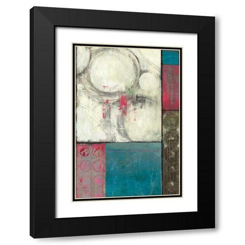Blue in Motion Black Modern Wood Framed Art Print with Double Matting by PI Studio