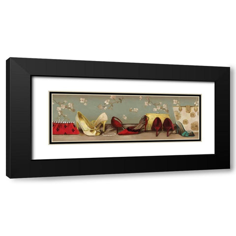 Shoe Lineup Black Modern Wood Framed Art Print with Double Matting by PI Studio