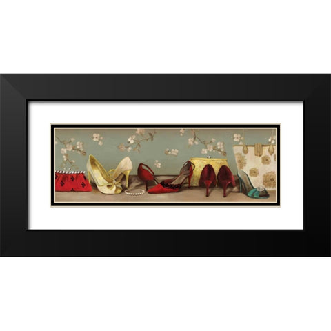 Shoe Lineup Black Modern Wood Framed Art Print with Double Matting by PI Studio