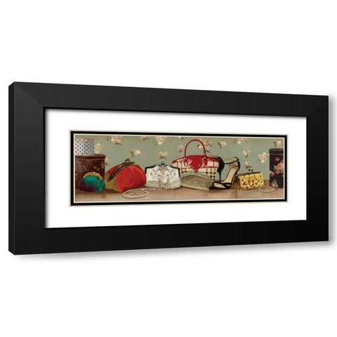 Purse Lineup Black Modern Wood Framed Art Print with Double Matting by PI Studio