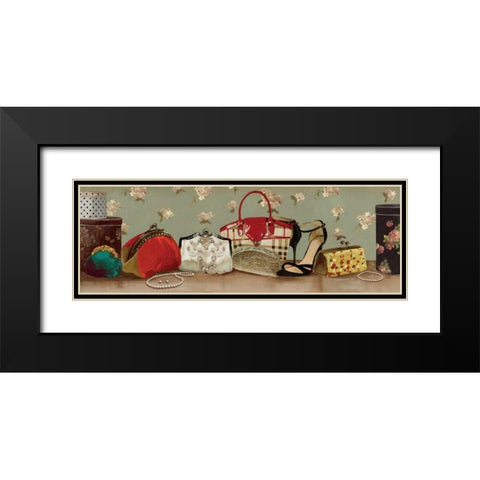 Purse Lineup Black Modern Wood Framed Art Print with Double Matting by PI Studio