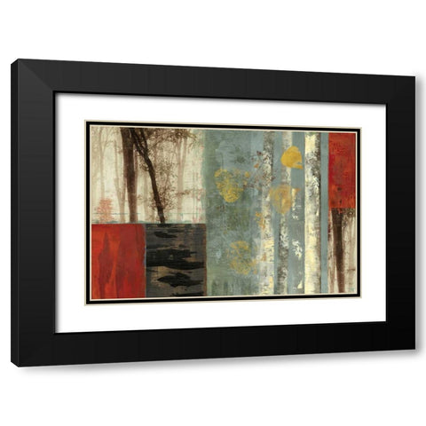 Birch Patchwork  Black Modern Wood Framed Art Print with Double Matting by PI Studio