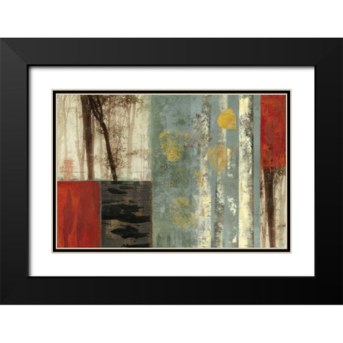 Birch Patchwork  Black Modern Wood Framed Art Print with Double Matting by PI Studio