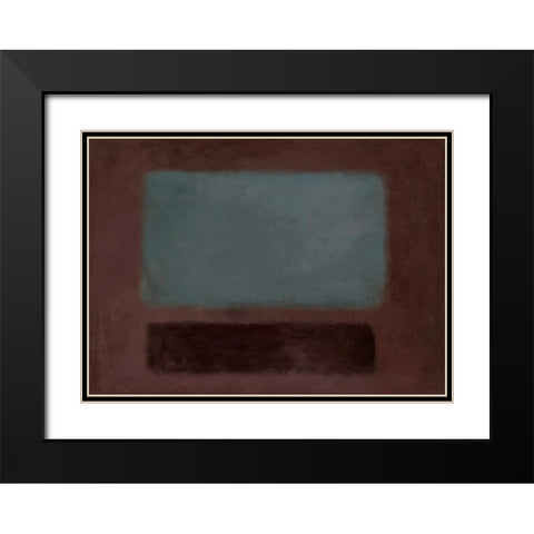 Blue Rush Black Modern Wood Framed Art Print with Double Matting by PI Studio