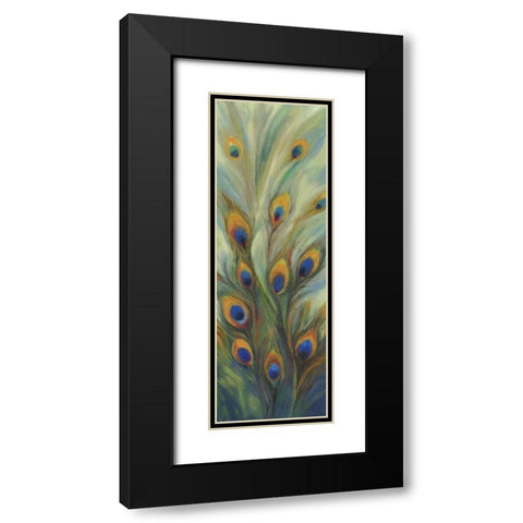 Peacock Tale Black Modern Wood Framed Art Print with Double Matting by PI Studio