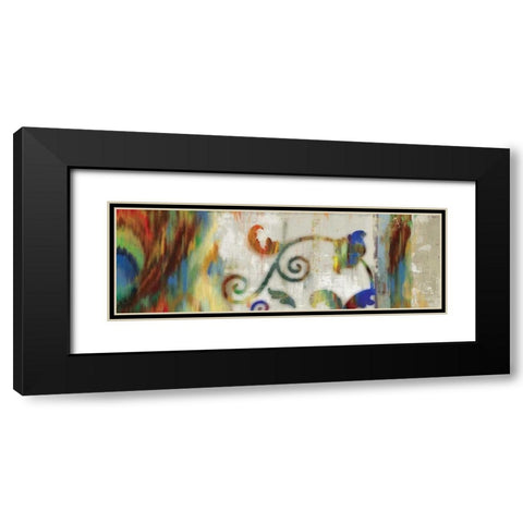 Peacock Trellis Black Modern Wood Framed Art Print with Double Matting by PI Studio