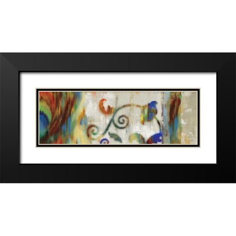 Peacock Trellis Black Modern Wood Framed Art Print with Double Matting by PI Studio