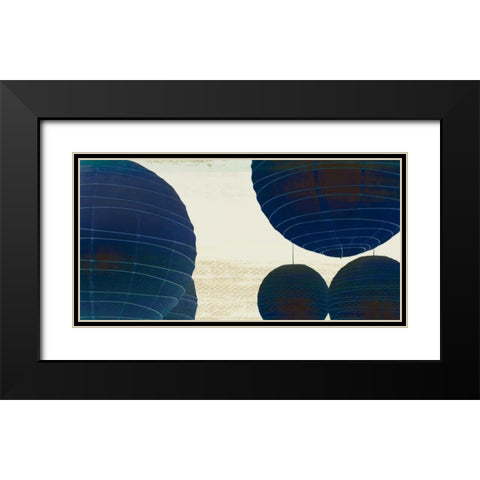 Midnight Lanterns II Black Modern Wood Framed Art Print with Double Matting by PI Studio