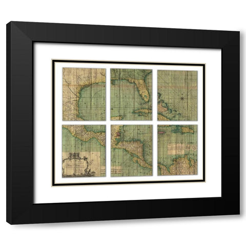 Atlas Black Modern Wood Framed Art Print with Double Matting by PI Studio