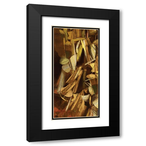 Dynamic I Black Modern Wood Framed Art Print with Double Matting by PI Studio