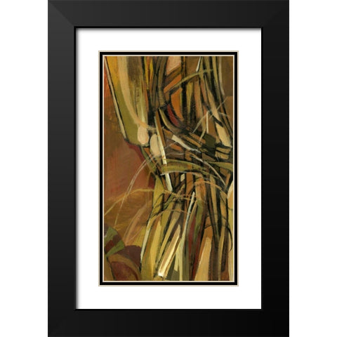 Dynamic II Black Modern Wood Framed Art Print with Double Matting by PI Studio