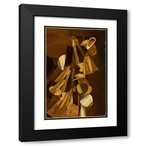 Dynamic III Black Modern Wood Framed Art Print with Double Matting by PI Studio