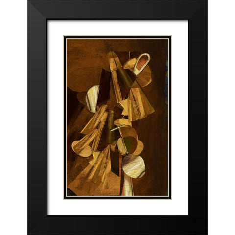 Dynamic III Black Modern Wood Framed Art Print with Double Matting by PI Studio