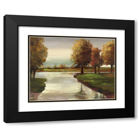 Silver Creek Black Modern Wood Framed Art Print with Double Matting by PI Studio