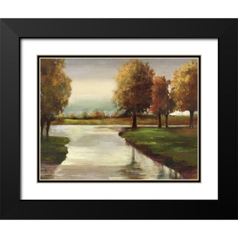 Silver Creek Black Modern Wood Framed Art Print with Double Matting by PI Studio