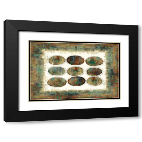 Tribal Pattern Black Modern Wood Framed Art Print with Double Matting by PI Studio