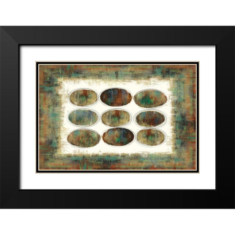 Tribal Pattern Black Modern Wood Framed Art Print with Double Matting by PI Studio