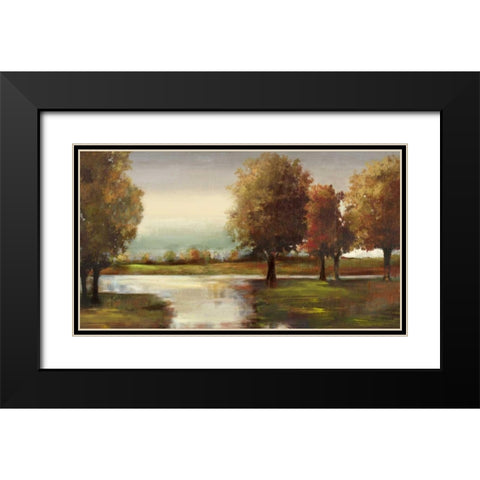 Solitude Black Modern Wood Framed Art Print with Double Matting by PI Studio