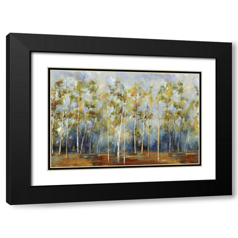 Indigo Forest Black Modern Wood Framed Art Print with Double Matting by PI Studio