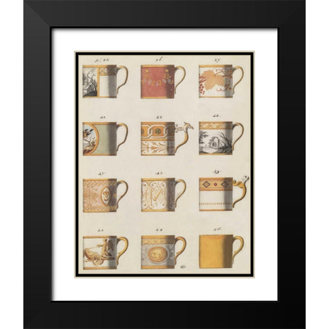 Teacups I Black Modern Wood Framed Art Print with Double Matting by PI Studio