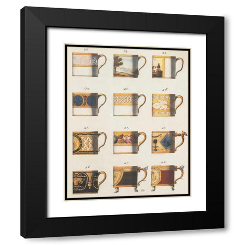 Teacups II Black Modern Wood Framed Art Print with Double Matting by PI Studio