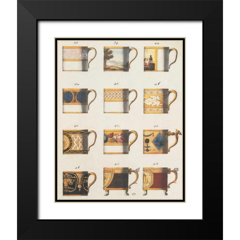 Teacups II Black Modern Wood Framed Art Print with Double Matting by PI Studio