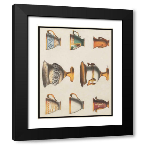 Assorted Vessels I Black Modern Wood Framed Art Print with Double Matting by PI Studio