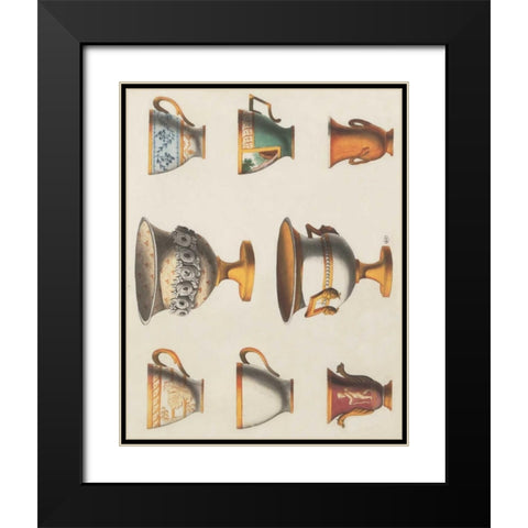 Assorted Vessels I Black Modern Wood Framed Art Print with Double Matting by PI Studio