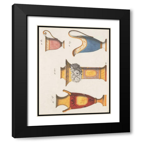 Assorted Vessels II Black Modern Wood Framed Art Print with Double Matting by PI Studio