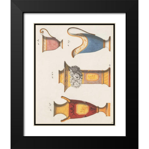 Assorted Vessels II Black Modern Wood Framed Art Print with Double Matting by PI Studio