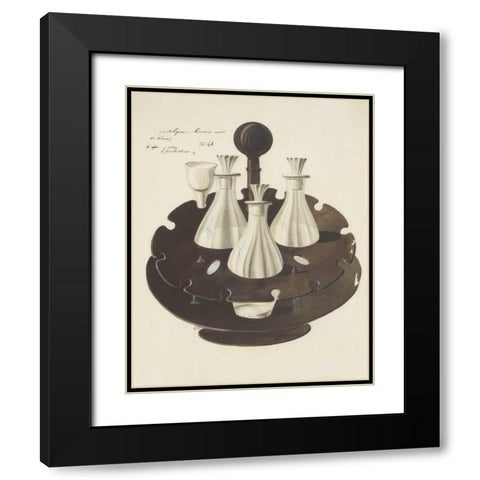 Carafes II Black Modern Wood Framed Art Print with Double Matting by PI Studio