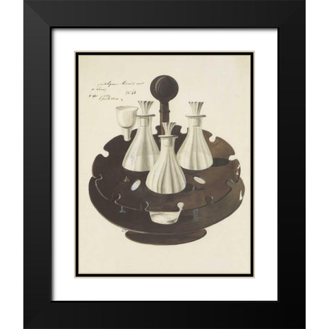 Carafes II Black Modern Wood Framed Art Print with Double Matting by PI Studio