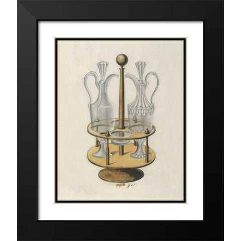 Carafes V Black Modern Wood Framed Art Print with Double Matting by PI Studio