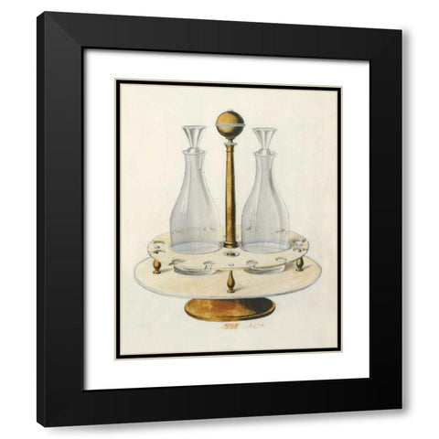 Carafes VI Black Modern Wood Framed Art Print with Double Matting by PI Studio