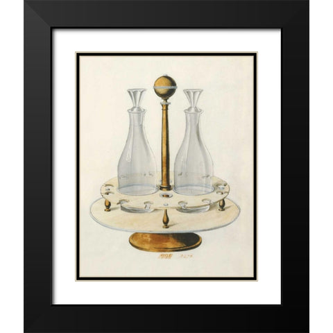 Carafes VI Black Modern Wood Framed Art Print with Double Matting by PI Studio