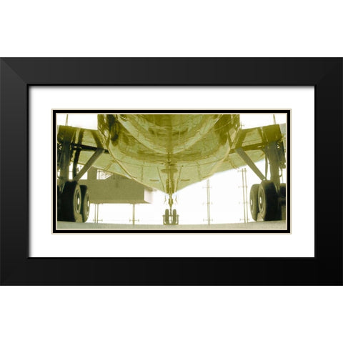 Aeronautical V Black Modern Wood Framed Art Print with Double Matting by PI Studio