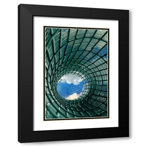 Vertigo Black Modern Wood Framed Art Print with Double Matting by PI Studio