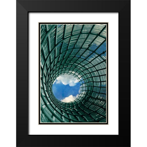 Vertigo Black Modern Wood Framed Art Print with Double Matting by PI Studio