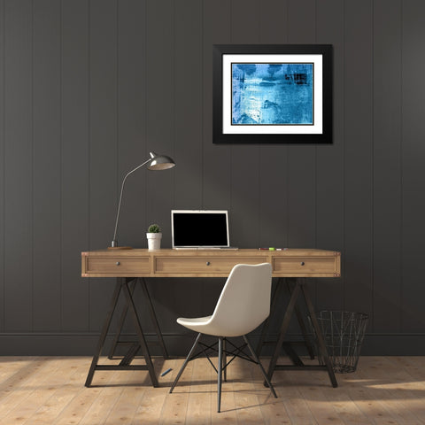 BLEU Black Modern Wood Framed Art Print with Double Matting by PI Studio