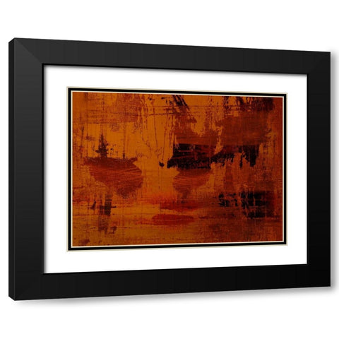 ROUILLE Black Modern Wood Framed Art Print with Double Matting by PI Studio