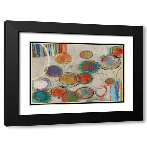 Oval and Oval Black Modern Wood Framed Art Print with Double Matting by PI Studio