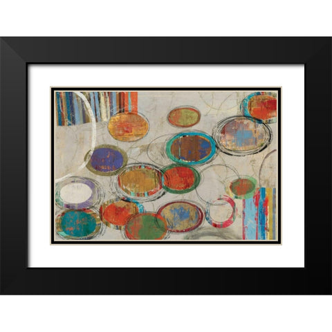 Oval and Oval Black Modern Wood Framed Art Print with Double Matting by PI Studio