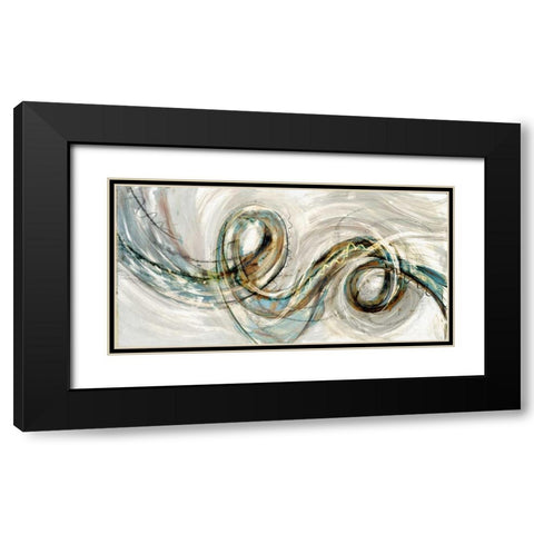Swirly Whirly II Black Modern Wood Framed Art Print with Double Matting by PI Studio