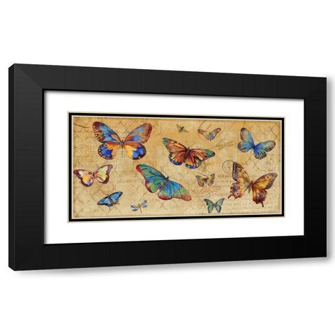 Butterflies in Flight Black Modern Wood Framed Art Print with Double Matting by PI Studio