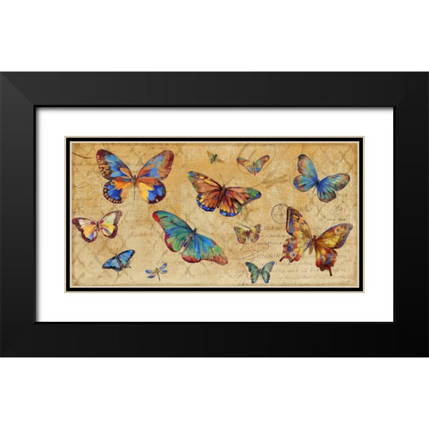 Butterflies in Flight Black Modern Wood Framed Art Print with Double Matting by PI Studio