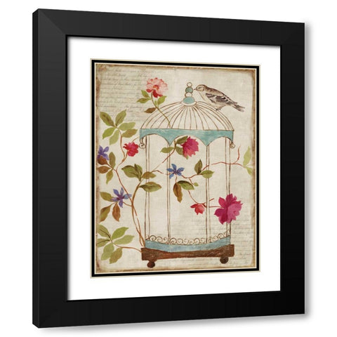 Birds Escape Black Modern Wood Framed Art Print with Double Matting by PI Studio