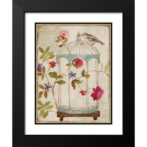 Birds Escape Black Modern Wood Framed Art Print with Double Matting by PI Studio